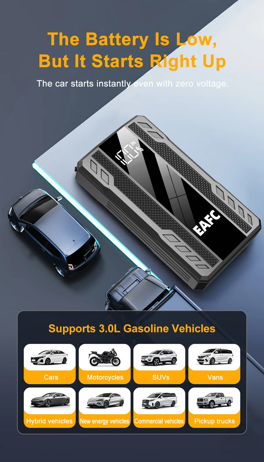 Démarreur de Voiture EAFC – Puissance, Sécurité & Mobilité KBauto™