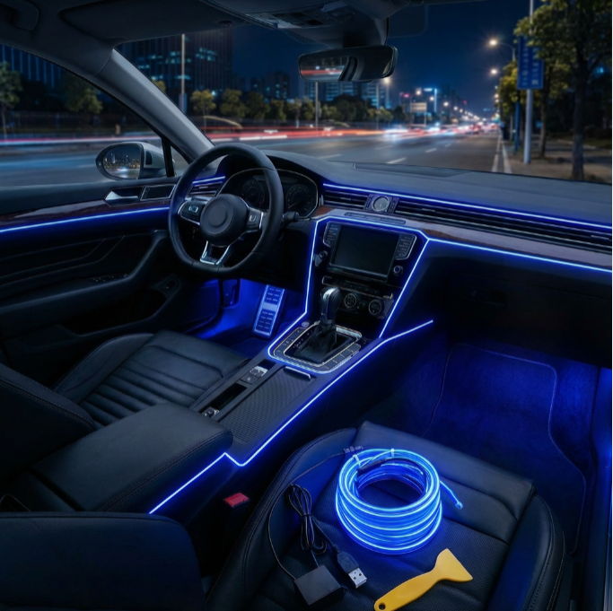 Éclairage Ambiant Néon EL USB – Transformez Votre Voiture en Espace de Luxe KBauto™