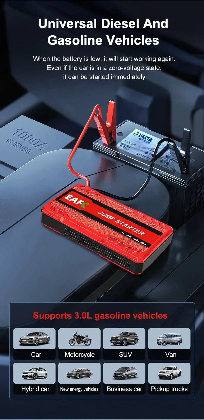 Démarreur de Voiture EAFC – Puissance, Sécurité & Mobilité KBauto™