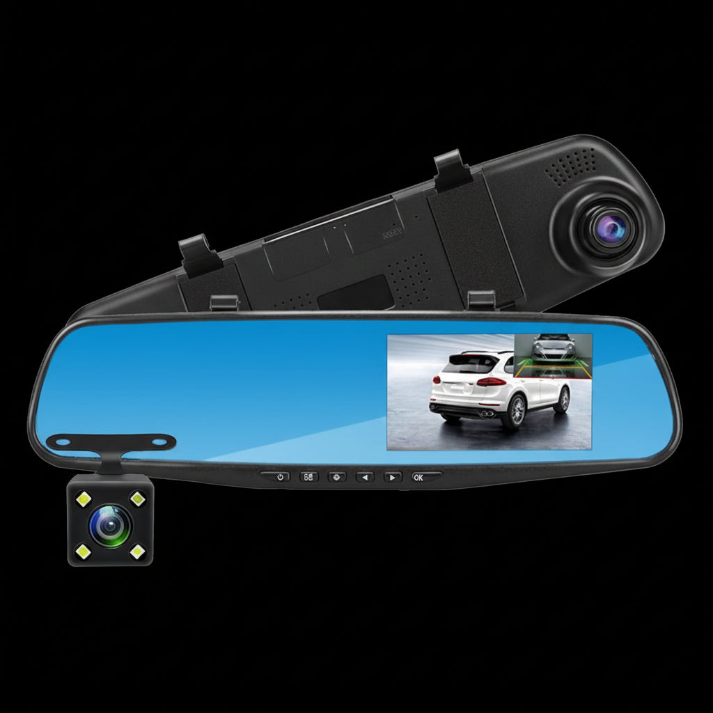 Dashcam Rétroviseur Premium Full HD 1080P – Sécurité & Élégance Redéfinies KBauto™